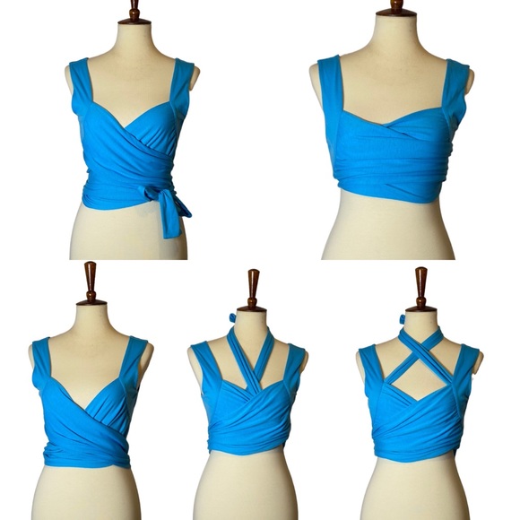 COPY - Cider Blue Wrap Top - Picture 1 of 15